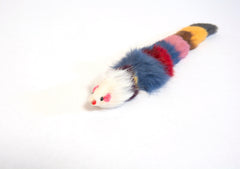 Set of Two Fur Weasel Toys (one Brown/White and one Multi-colored)