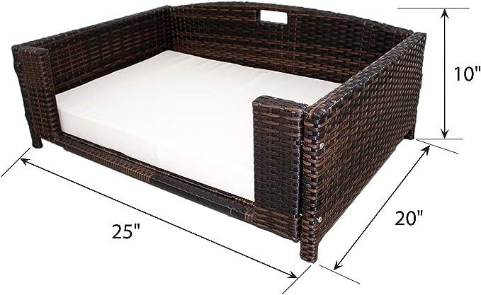 Rattan Rectangular Pet Sofa