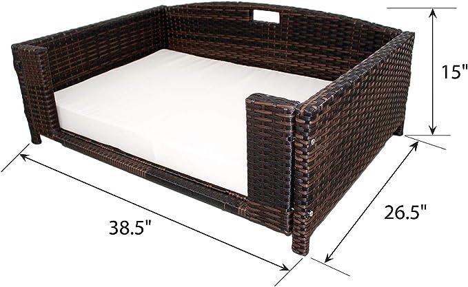 Rattan Rectangular Pet Sofa