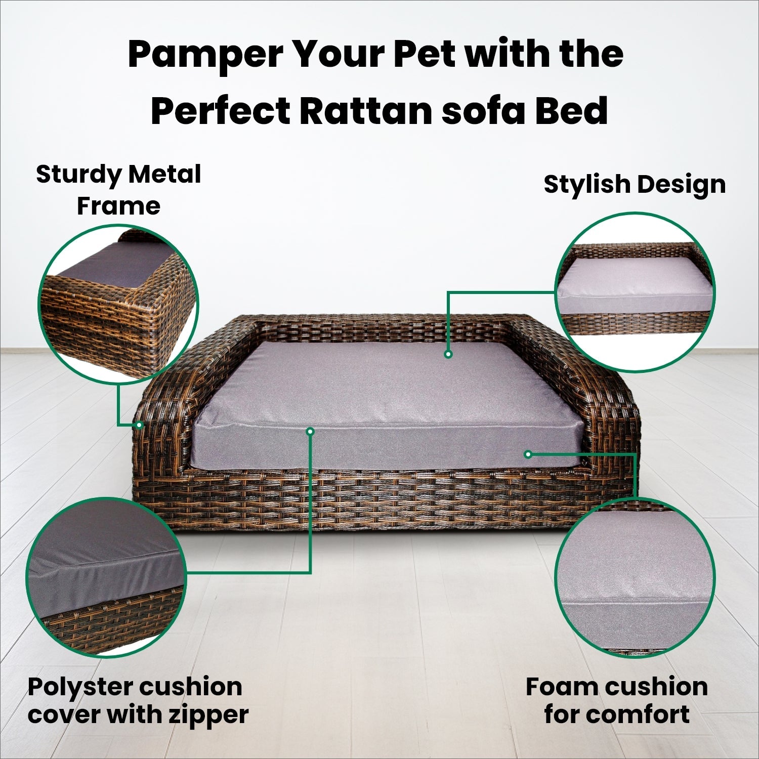 Rattan Pet Sofa