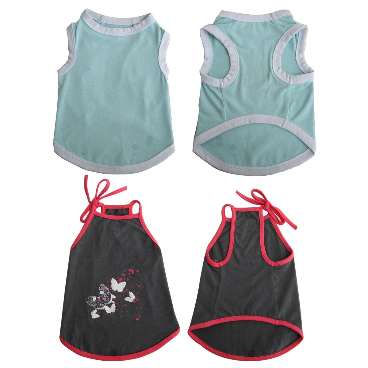 2 Pack Pretty Pet Apparel without Sleeves X-Small