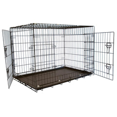 Foldable Double Door Pet Training Crate with Divider