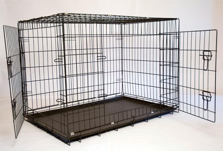 Foldable Double Door Pet Training Crate with Divider