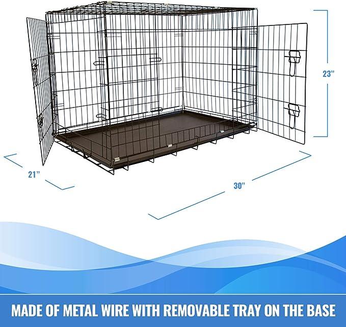 Foldable Double Door Pet Training Crate with Divider