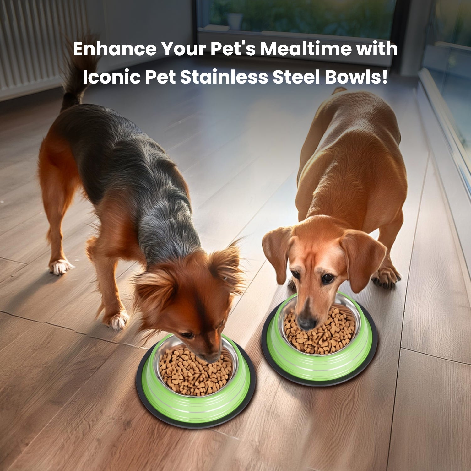 Color Splash Stripe Non-Skid Pet Bowl