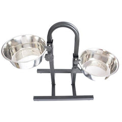 Adjustable Stainless Steel Pet Double Diner for Dog - U Design