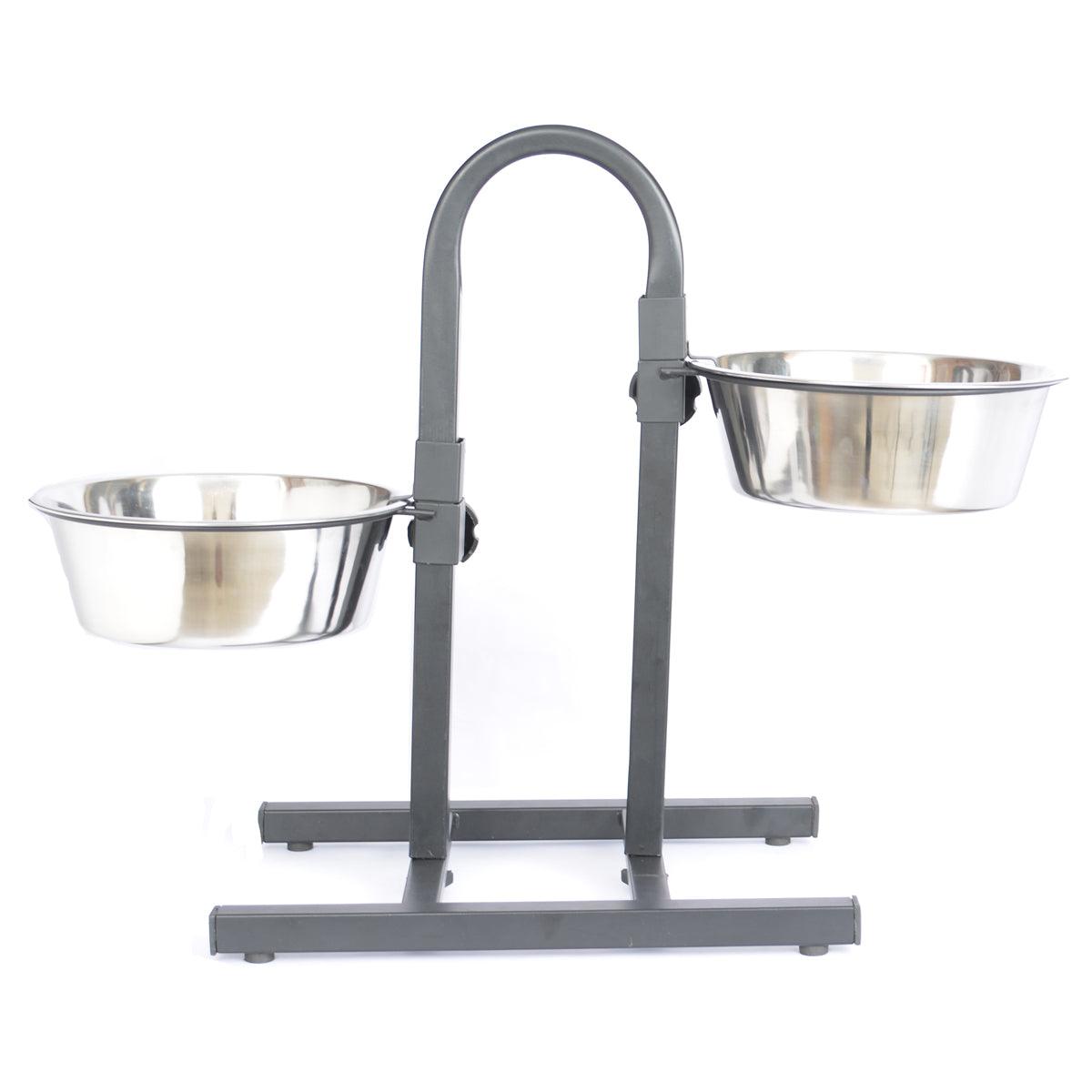 Adjustable Stainless Steel Pet Double Diner for Dog - U Design