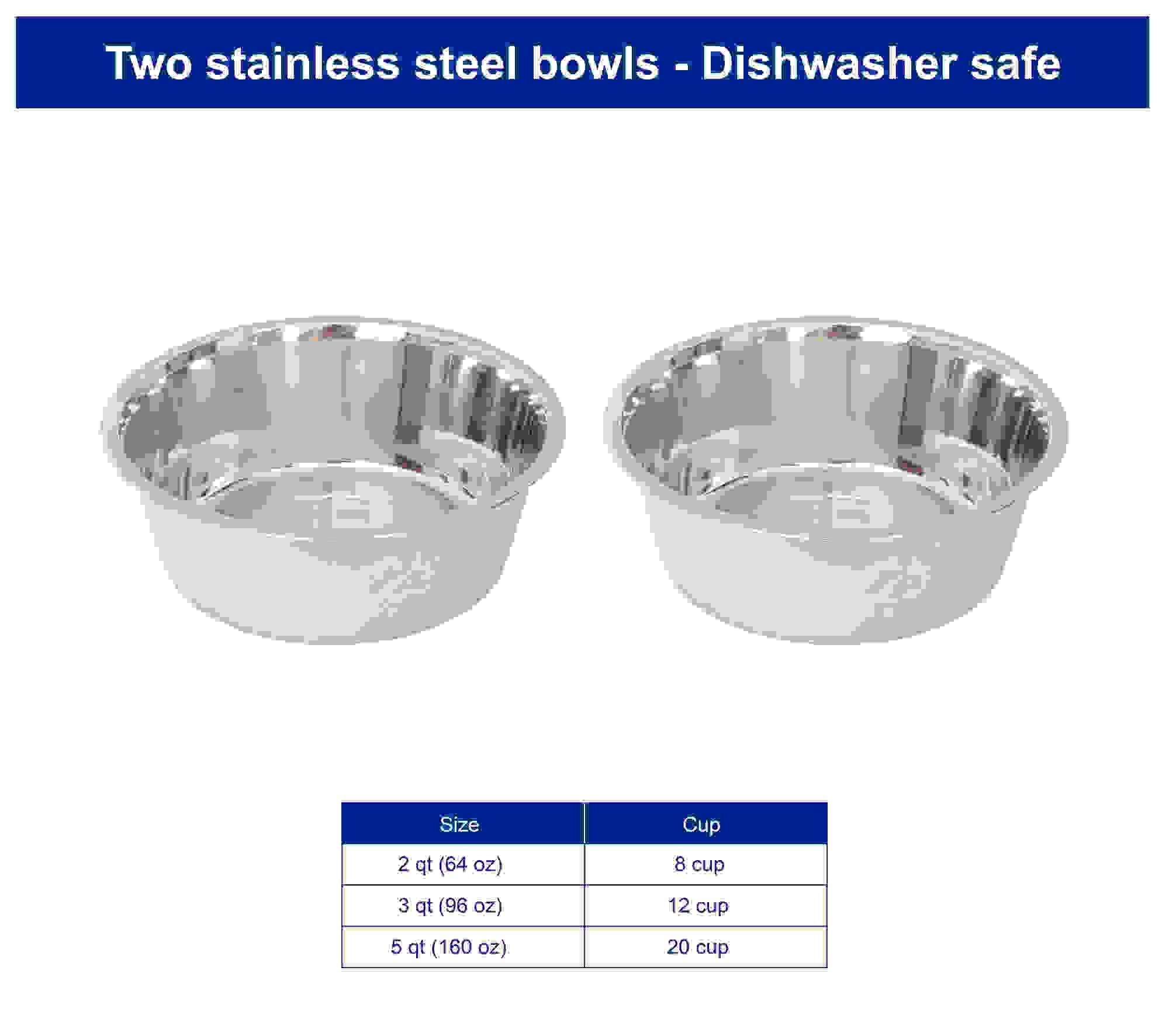 Adjustable Stainless Steel Pet Double Diner for Dog - U Design