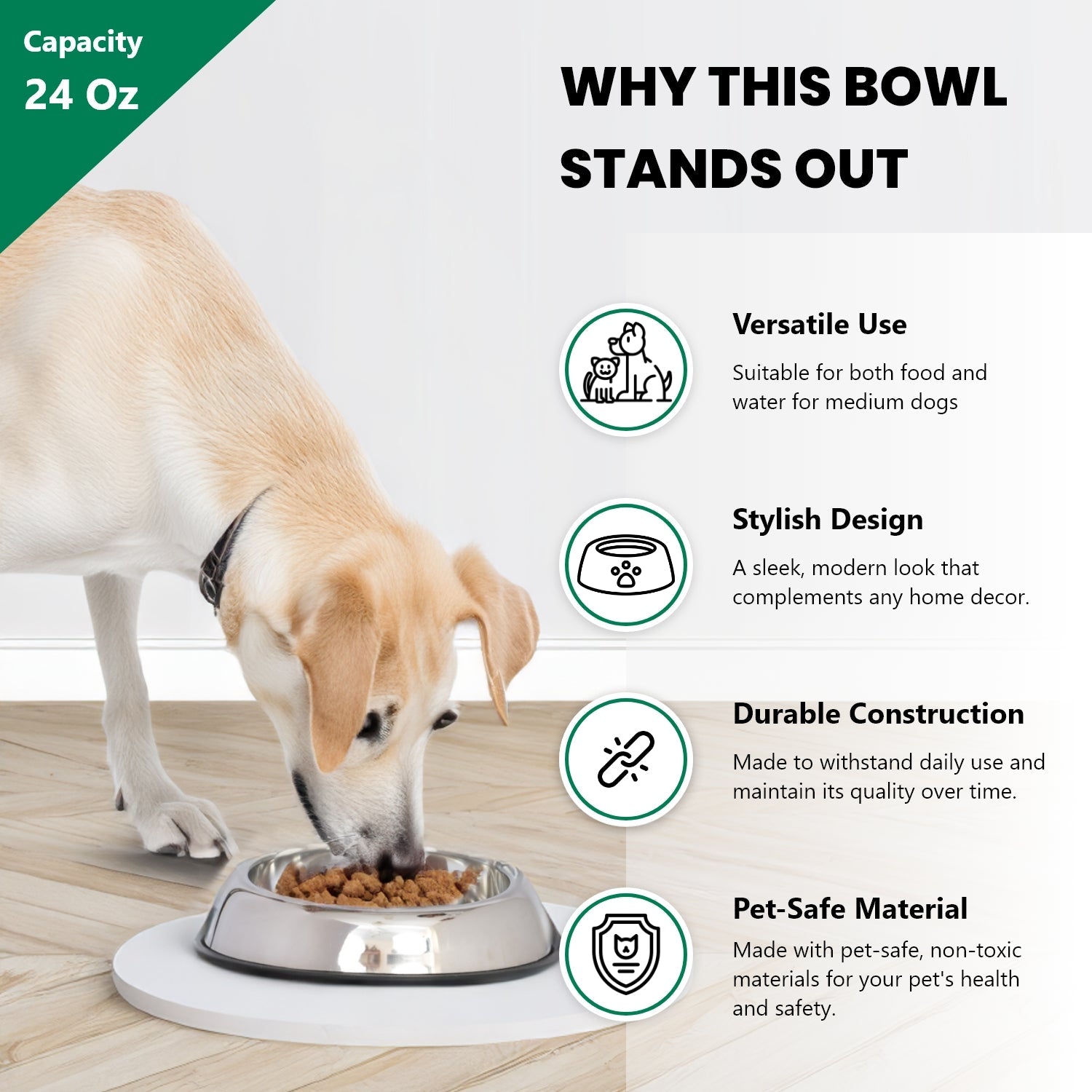 Heavy Weight Non-skid Easy feed High Back Pet Bowl for Dog or Cat