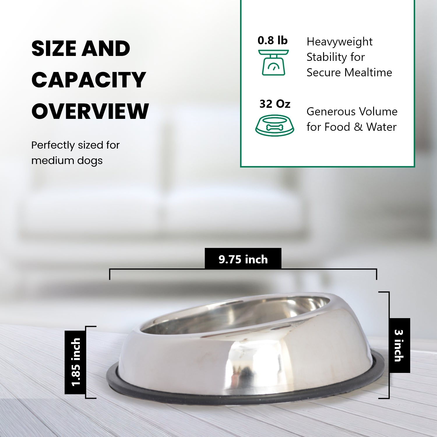 Heavy Weight Non-skid Easy feed High Back Pet Bowl for Dog or Cat