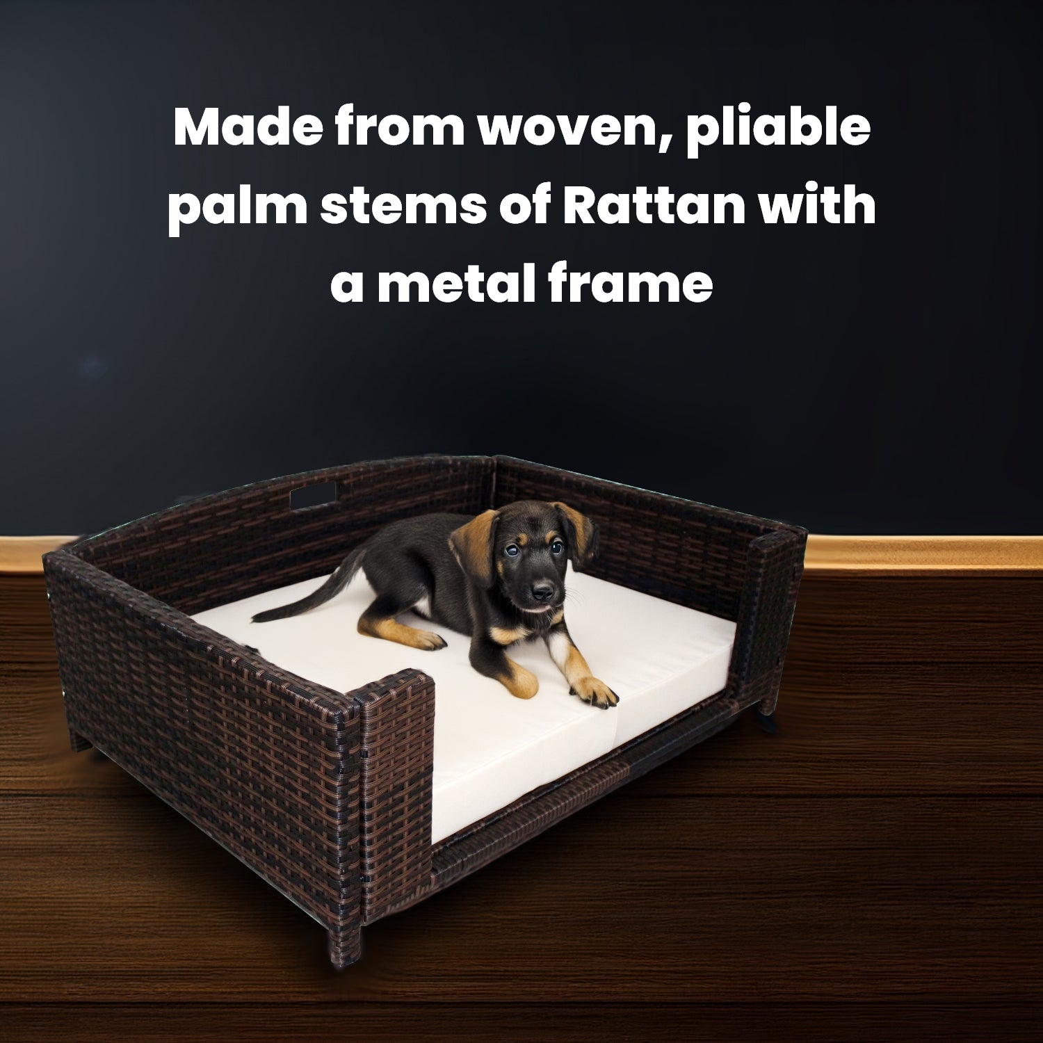 Rattan Rectangular Pet Sofa