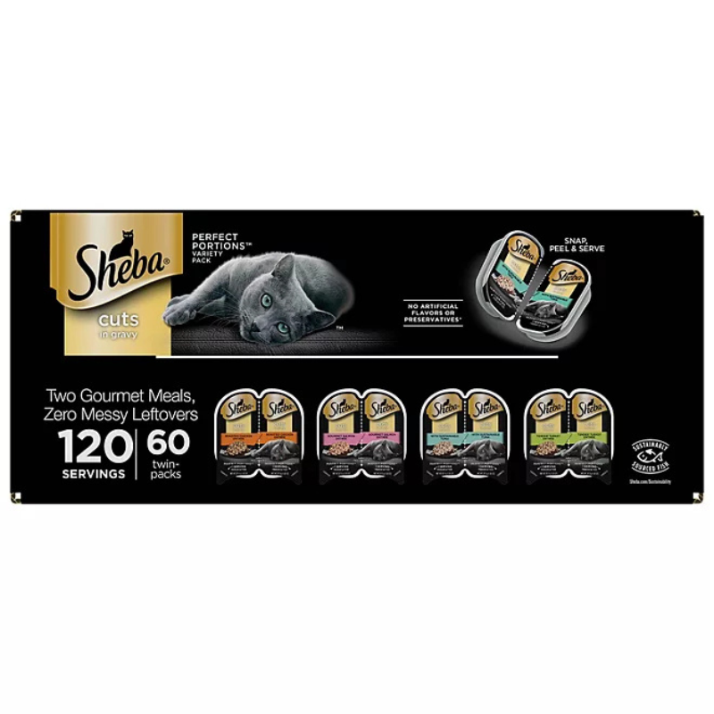 Sheba Perfect Portions Wet Cat Food Trays Variety Pack, 60 ct., 2.6 oz.